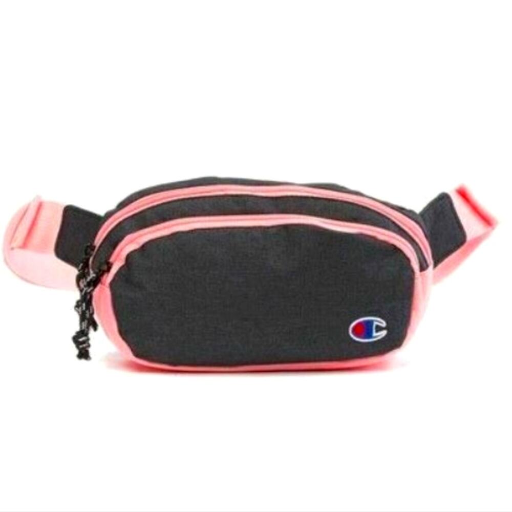 Champion Crossbody Fanny Pack Adjustable Pink Gray 5 x 9 Inch